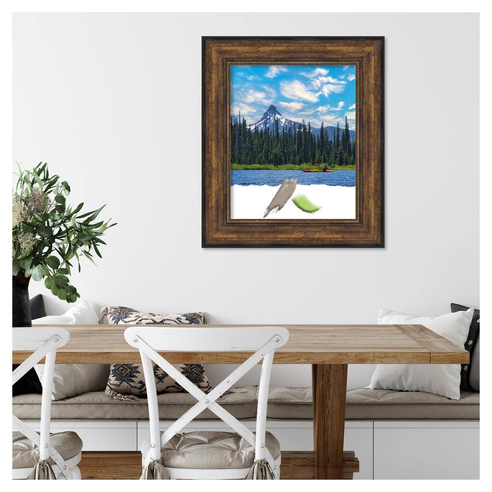 Antiqued Black and Bronze Plastic Wall Picture Frame