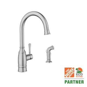 Noell Single-Handle Standard Kitchen Faucet with Side Sprayer in Spot Resist Stainless