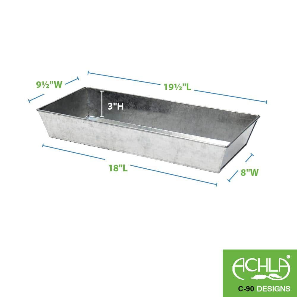Antique Galvanized Steel Rectangular Herb & Plant Tray - 20in