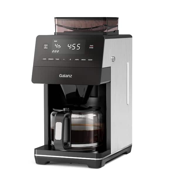 Photo 1 of 12-Cups Drip Coffee Maker with Grinder in Stainless Steel and LED Touch Control Screen