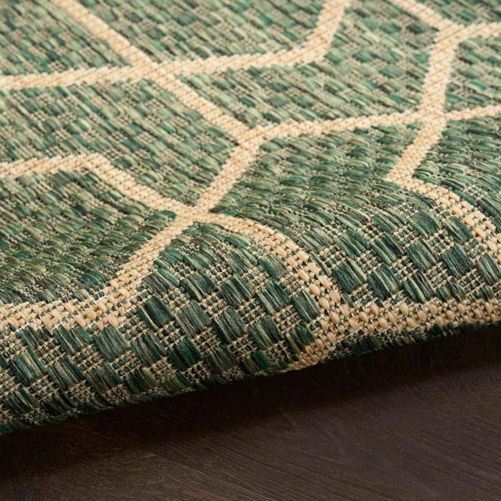 Horizon Green Geometric Flat Woven Indoor/Outdoor Rug 3' x 5'