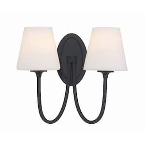 Juno 2-Light Black Forged Wall Sconce