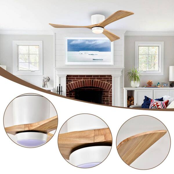 Shinevoy 52 in. Indoor Wood Ceiling Fan with Lights Remote Control