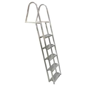 5-Step Angled Wide 5-1/2 in. Aluminum Dock Ladder