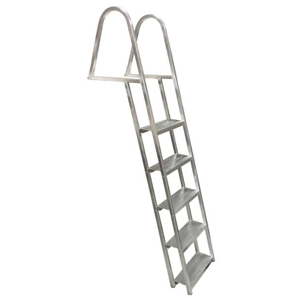 Multinautic 5-Step Angled Wide 5-1/2 in. Aluminum Dock Ladder