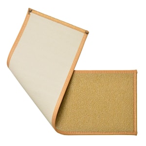 Solid Beige 10 in. x 36 in. Indoor Carpet Stair Tread Cover Slip Resistant Backing (Set of 7)