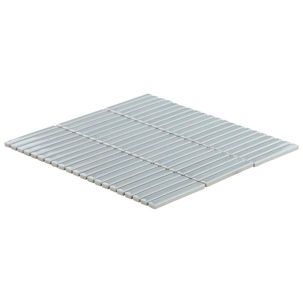 Sky Blue Glossy Porcelain Mosaic Tile for Indoor/Outdoor Use