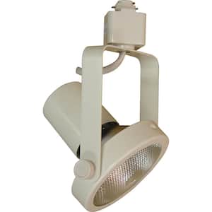 1-Light White Adjustable Medium Gimbal Ring Track Lighting Head