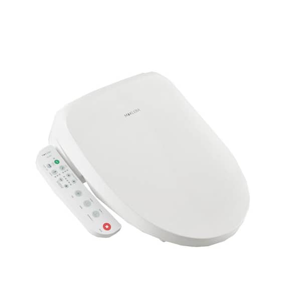 Mokleba Electric Plug-in Bidet Seat for Round Toilets in White with with Warm Air Dryer and Deodorizer