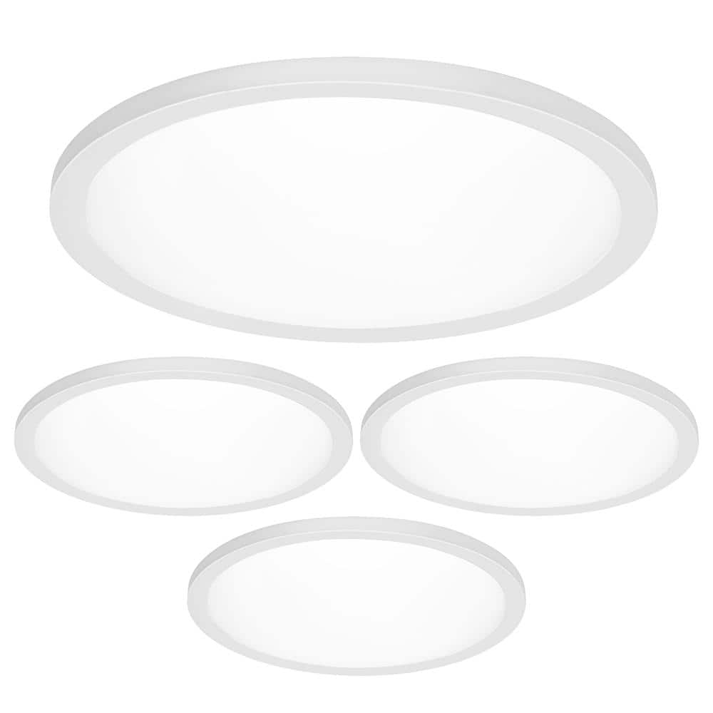 5 in. Integrated LED 600 Lumens White Round Dimmable Flat Panel Flush Mount Ceiling Light, Selectable 5CCT (4-Pack) price history on PriceWatchPro