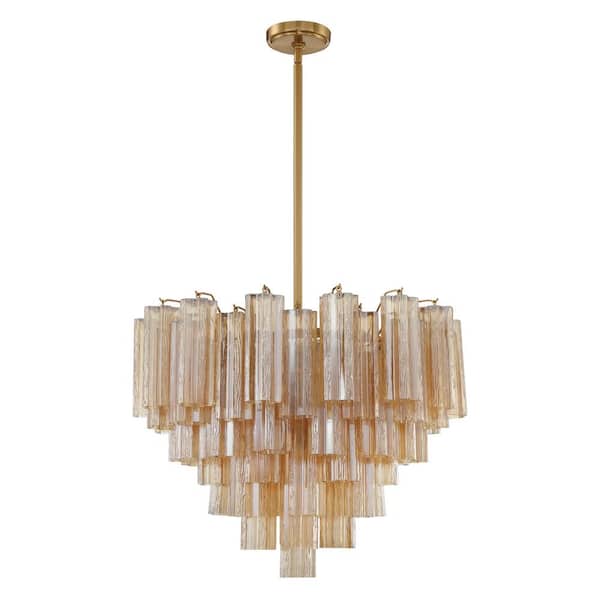 Crystorama Addis 12-Light Aged Brass Chandelier