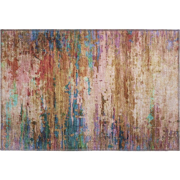 Mayfield Premium Machine Washable Abstract AMF2035 Sage 2 ft. x 3 ft. Accent Rug