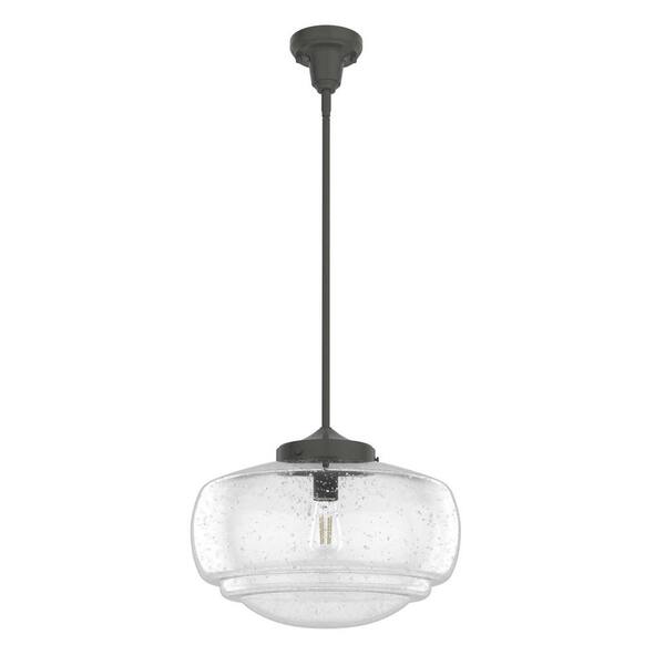 Hunter Saddle Creek 1 Light Noble Bronze Large Pendant with Seeded ...