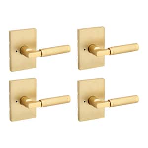 Kwikset Prava Satin Brass Bed/Bath Door Handle 730PVL RCT 4 CP