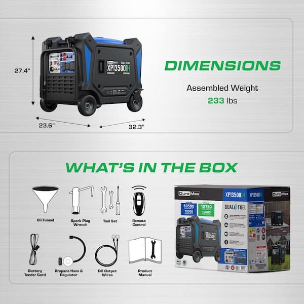 DUROMAX 10,500 Watt Remote Start Dual Fuel Portable Whole Home