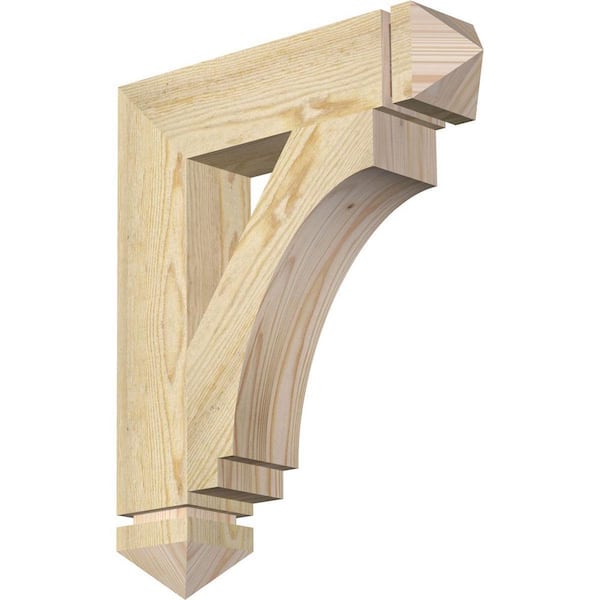 Ekena Millwork 4 in. x 22 in. x 18 in. Douglas Fir Imperial Arts and Crafts Rough Sawn Bracket