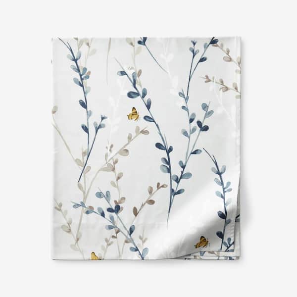 The Company Store Legends Hotel Spring Buds Wrinkle-Free Gray Multi Sateen Full Flat Sheet