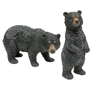 Black Bear Walking and Standing Statue Set (2-Piece)