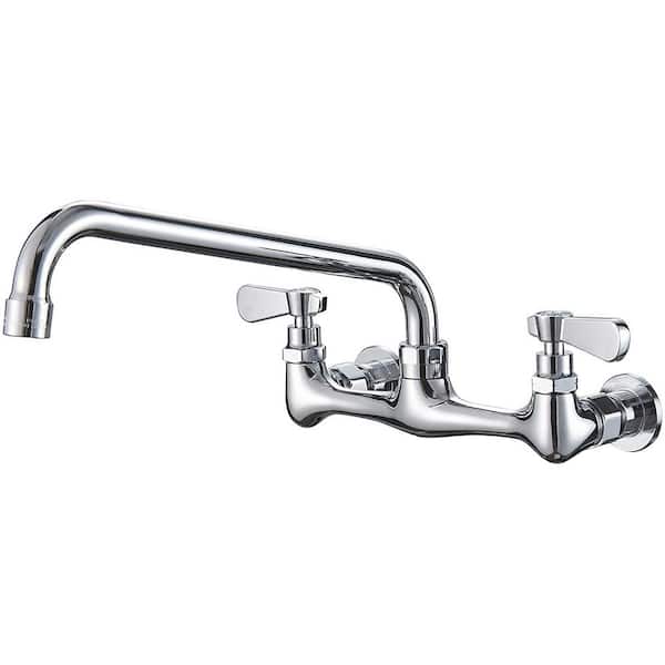 matrix decor Double Handle Wall Mounted Bathroom Faucet in Chrome