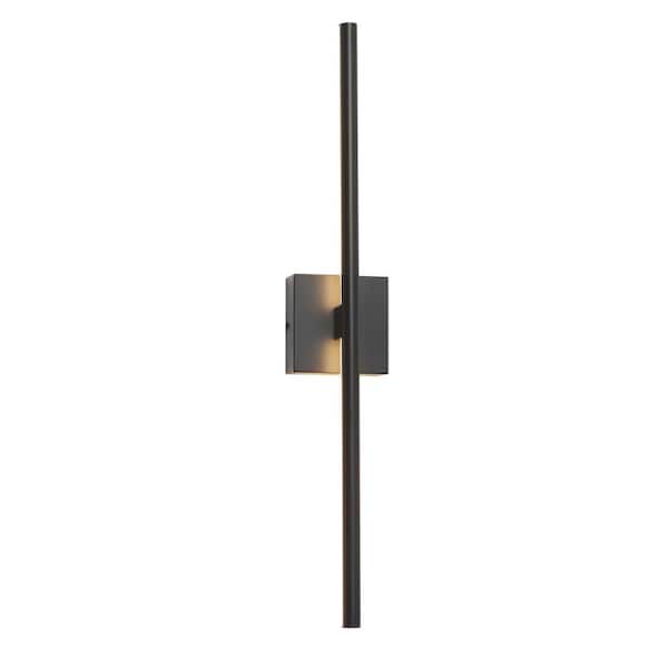 UMEILUCE 1 Light 28 in. Black Cylinder Wall Sconce with 3000K Warm Light, Triac Dimmable(Switch Not Include)