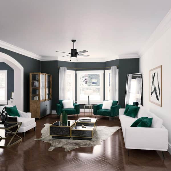 Hunter Beck 52 in. LED Indoor Matte Black Ceiling Fan with Light Kit