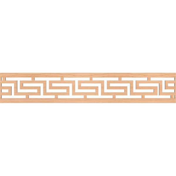 Ekena Millwork Tulum Fretwork 0.25 in. D x 46.625 in. W x 8 in. L Hickory Wood Panel Moulding