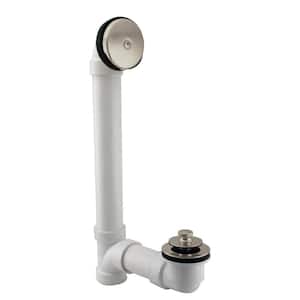 1-1/2 in. Pull and Drain Schedule 40 PVC Bath Waste with 1-Hole Top Elbow in Satin Nickel