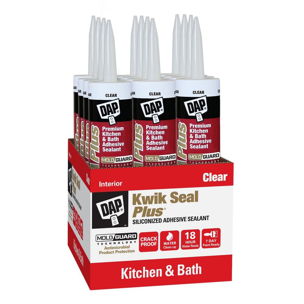 Kwik Seal Plus 10.1 oz. Clear Premium Kitchen and Bath Siliconized Caulk (1
