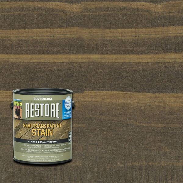 Rust-Oleum Restore 1 gal. Semi-Transparent Stain Bark with NeverWet