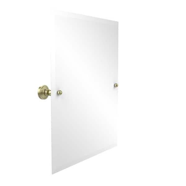Allied Brass Waverly Place Collection 21 in. x 26 in. Frameless Rectangular Single Tilt Mirror with Beveled Edge in Satin Brass