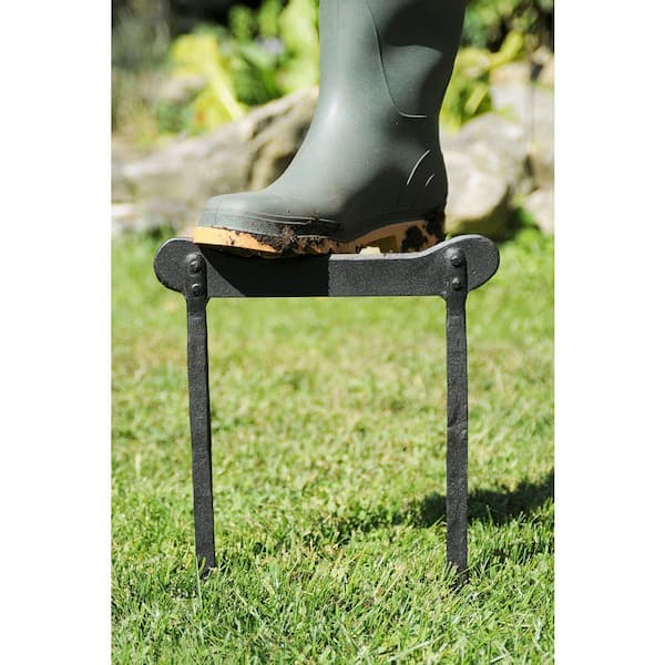 Boot Scraper 11 in. x 17 in. Black Powder Coat Finish Wrought Iron Boot Tray