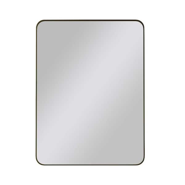 TENGYA LLC Bronze 30 in. W x 36 in. H Farmhouse Rectangle Aluminum Framed Bathroom Wall Mirror Vanity Mirror for Over Sink