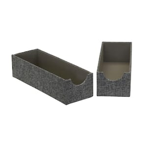 Graphite Linen 4 in. Drawer Organizers (2-Piece)