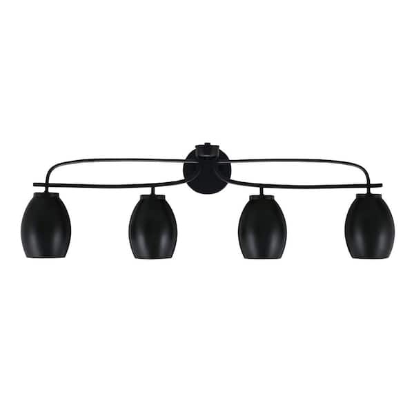 Unbranded Olympia 37 in. 4-Light Matte Black Vanity Light