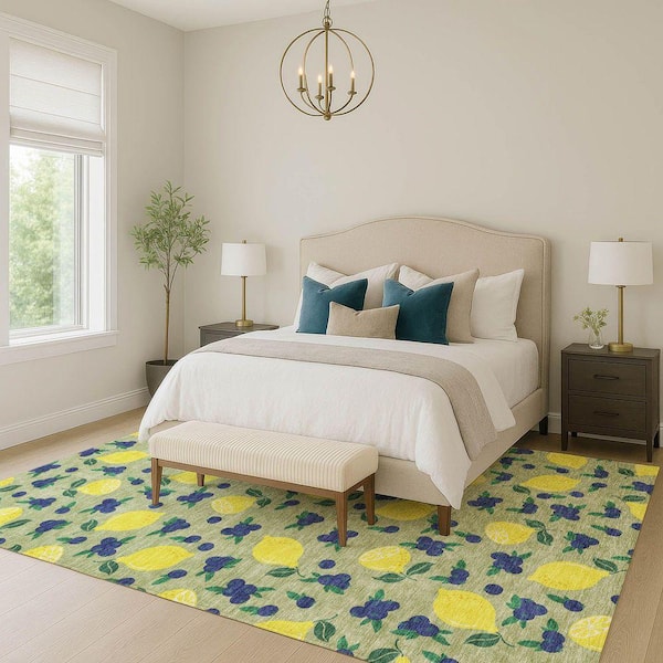 Chantille Machine Washable Indoor/Outdoor Abstract ACN2354 Aloe 3 ft. x 4 ft. Area Rug