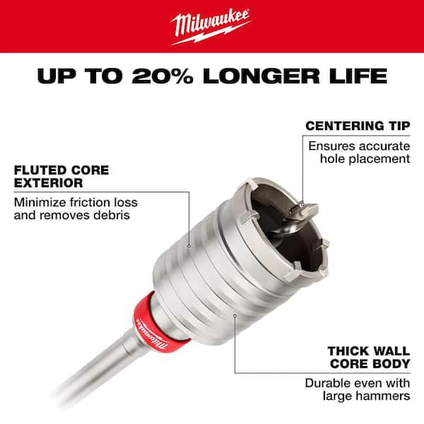 Milwaukee 3-9/16 in. x 11-3/8 in. SDS-MAX Core Bit 48-20-5428