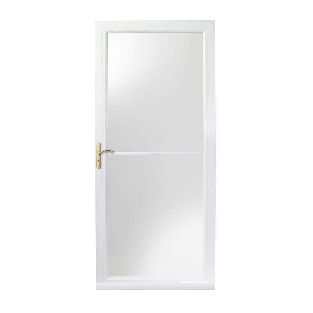 3000 Series 36 in. x 80 in. White Left-Hand Retractable Aluminum Storm Door
