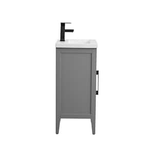 20 in. W x 15.8 in D x 34 in. H Single Sink Bathroom Vanity Cabinet in Cashmere Gray with Ceramic Top