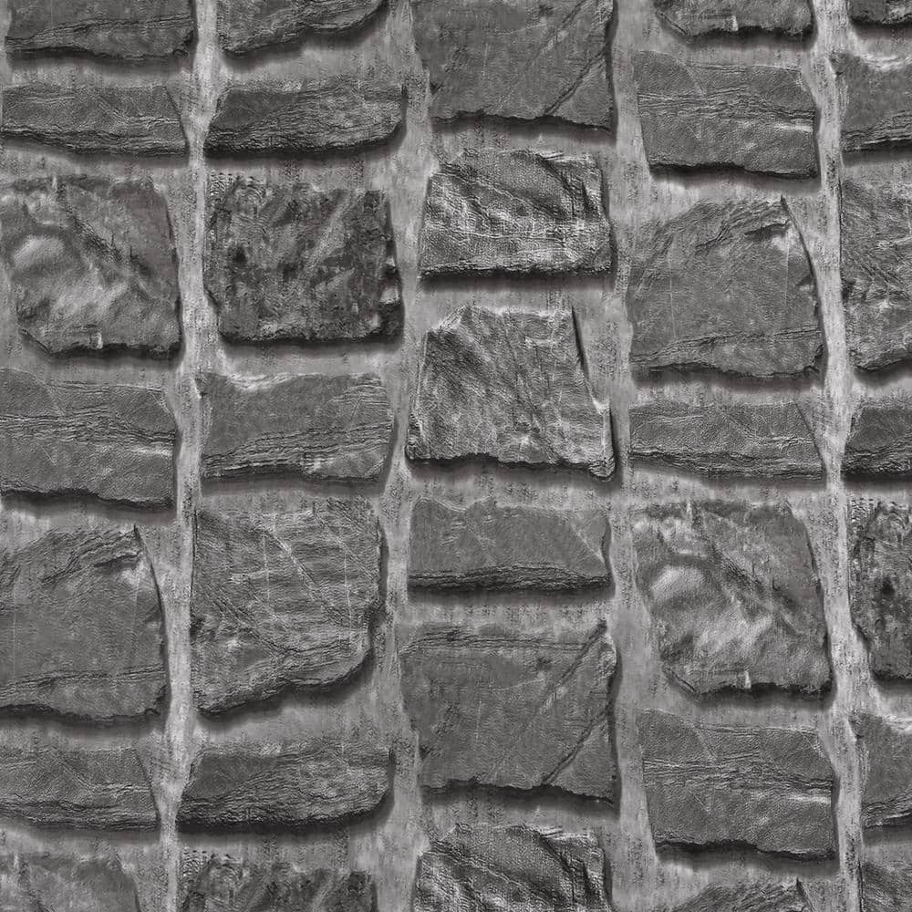Stone Old Grey, Charcoal Vinyl Strippable Roll (Covers 35.5 sq. ft.)