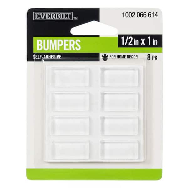 1/2 in. x 1 in. Clear Self-Adhesive Bumper (8-Pack)