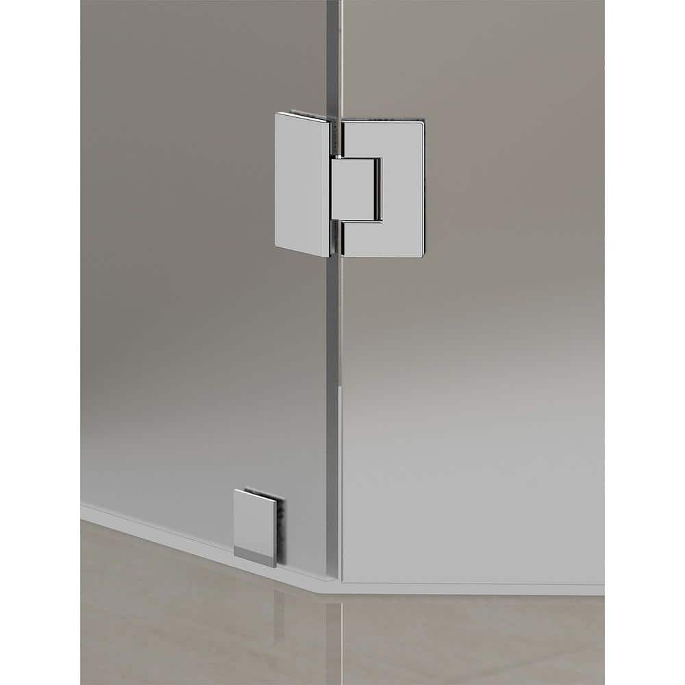 Neoscape Frosted Glass Stainless Steel Frameless Neo-Angle Shower Enclosure