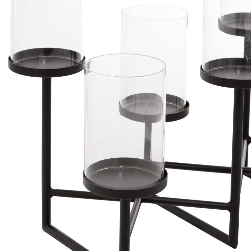 Black Metal 8-Holder Modern Candelabra