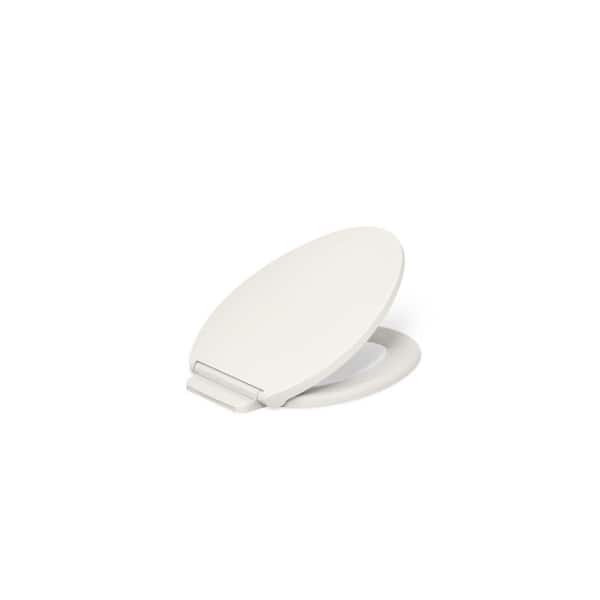 KOHLER Glissade ReadyLatch Quiet-Close Elongated Front Toilet Seat in Biscuit