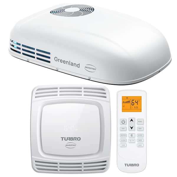 15,000 BTU Electric RV Air Conditioner with 1500W Heating, Non-Ducted Rooftop Unit with Lift Handles, 115V, WiFi, White