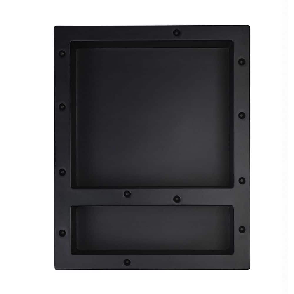 WOODBRIDGE 16 in. W x 20 in. H x 4 in. D Standard Double Shower Niche in Black HSWS1620D The