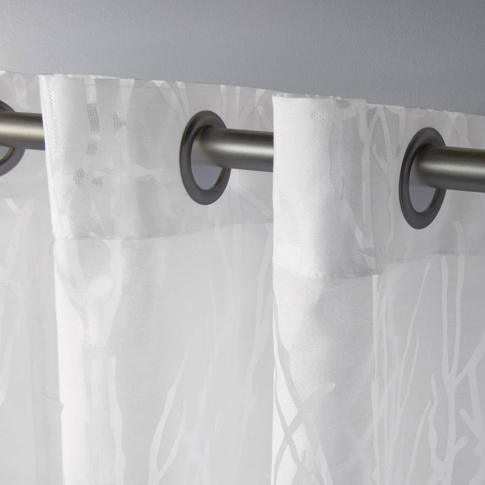 Edinburgh Sheer White Cotton Polyester Grommet Window Curtains