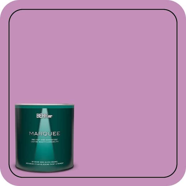 BEHR MARQUEE 1 qt. #670B-5 Pretty Petunia Semi-Gloss Enamel Interior Paint & Primer