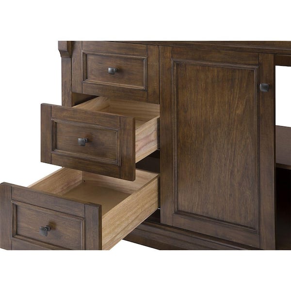 Creedmoor 48 in. W x 34 in. H Vanity Cabinet Only in Walnut Left Hand Drawers Creedmoor 48 in. W x 34 in. H Vanity Cabinet Only in Walnut Left Hand Drawers
