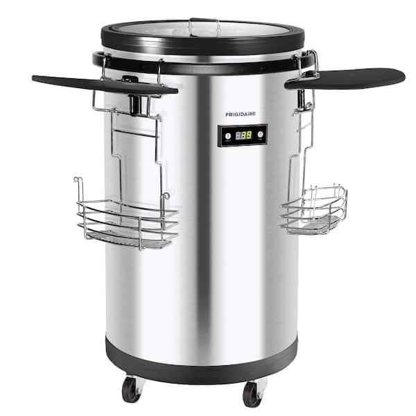 42-Bottle/Can Single Zone Refrigerated Party Cooler in Stainless Steel
