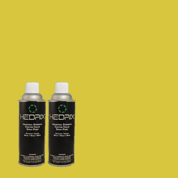 Hedrix 11 oz. Match of 5C1-3 Vivid Lime Flat Custom Spray Paint (2-Pack)